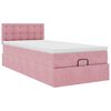 vidaXL Struttura Letto Pouf con Materasso Rosa 100x200 cm Velluto