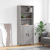 vidaXL Credenza Grigio Sonoma 69,5x34x180 cm in Legno Multistrato