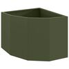 vidaXL Vaso d'angolo Oliver verde 45 x 45 x 35 cm Acciaio