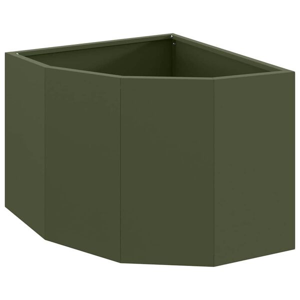 vidaXL Vaso d'angolo Oliver verde 45 x 45 x 35 cm Acciaio
