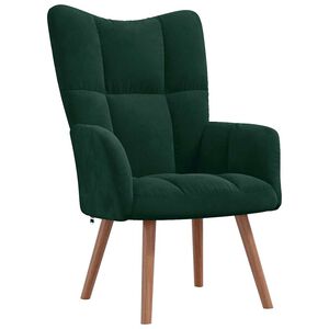 vidaXL Poltrona Relax Verde Scuro in Velluto