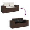 vidaXL Set Divani da Giardino 7 pz con Cuscini Marrone in Polyrattan