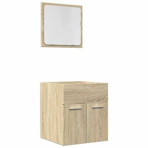 vidaXL Set Mobili da Bagno 2 pz Rovere Sonoma in Legno Multistrato