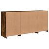 vidaXL Credenza con Luci LED Rovere Fumo 142,5x37x67 cm