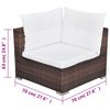 vidaXL Set Divani da Giardino 5 pz con Cuscini in Polyrattan Marrone