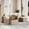 vidaXL Set Divano da Giardino 6 pz con Cuscini Beige in Polyrattan