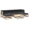 vidaXL Set Divani da Giardino 7 pz con Cuscini Legno Massello di Pino