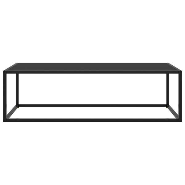 vidaXL Tavolino da Salotto Nero con Vetro Nero 120x50x35 cm