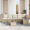 vidaXL Set di divani con cuscino 7 pcs Beige polyrattan