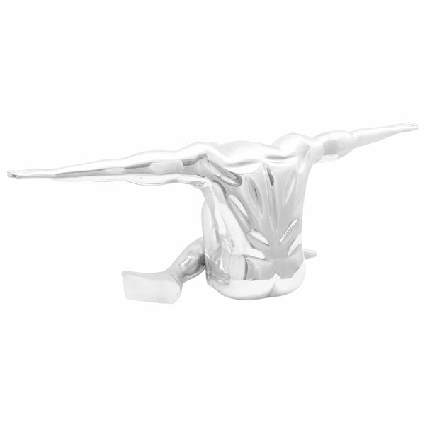vidaXL Scultura Argento 91,5 x 32 x 33 cm Alluminio