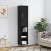 vidaXL Credenza Nera 34,5x34x180 cm in Legno Multistrato