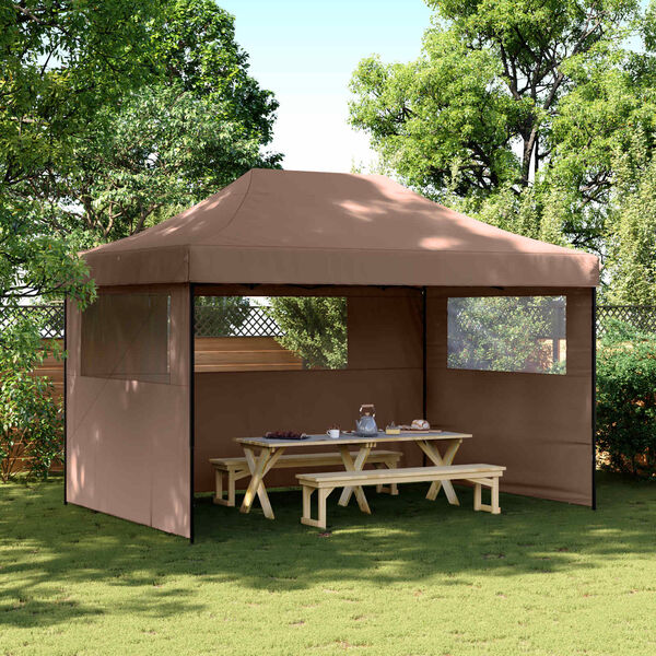 vidaXL Tenda Party Marrone 279 x 410 x 315 cm Tessuto Oxford