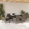 vidaXL Set da Pranzo per Giardino con cuscino 7 pcs Grigio polyrattan