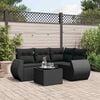 vidaXL Set Divani da Giardino 5 pz con Cuscini in Polyrattan Nero