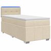 vidaXL Letto box spring con materasso Crema 80 x 200 cm Tessuto