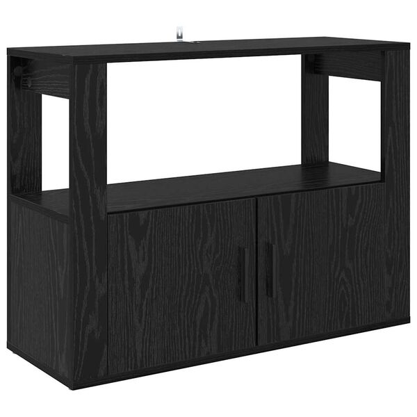 vidaXL Credenza Rovere nero 80 x 30 x 60 cm Legno multistrato
