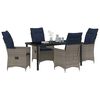 vidaXL Set da Pranzo per Giardino 5 pcs Grigio polyrattan