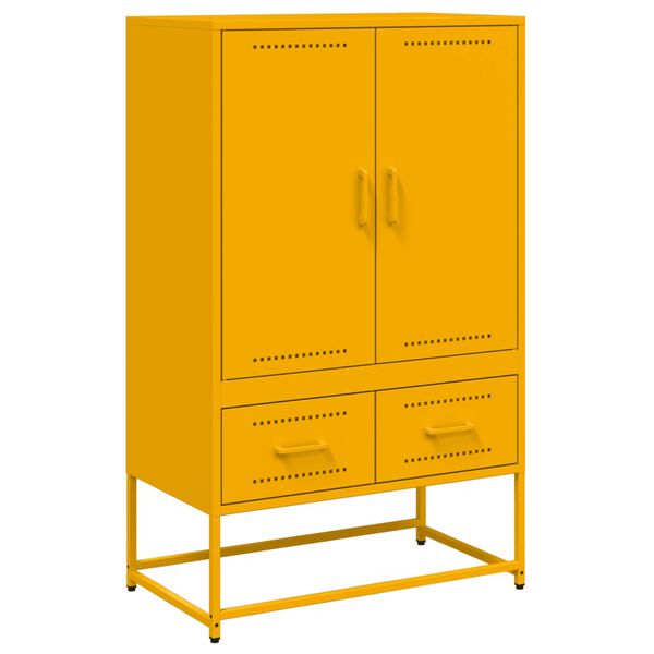 vidaXL Credenza Giallo Senape 68x39x111,5 cm in Acciaio