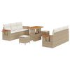 vidaXL Set Divano da Giardino 9 pz Beige polyrattan