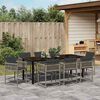 vidaXL Set da Pranzo per Giardino 9 pcs Grigio polyrattan