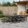 vidaXL Set da Pranzo da Giardino 13pz Nero in Polyrattan