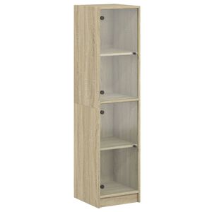 vidaXL Credenza con Ante in Vetro Rovere Sonoma 35x37x142 cm