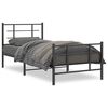 vidaXL Giroletto con Testiera e Pediera Metallo Nero 90x200 cm