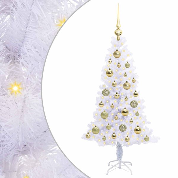 vidaXL Albero di Natale artificiale Bianco 120 cm PVC e Acciaio