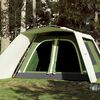 vidaXL Tenda Familiare con Portico 9 Persone Verde a Rilascio Rapido