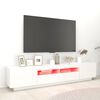 vidaXL Mobile Porta TV con Luci LED Bianco 200x35x40 cm