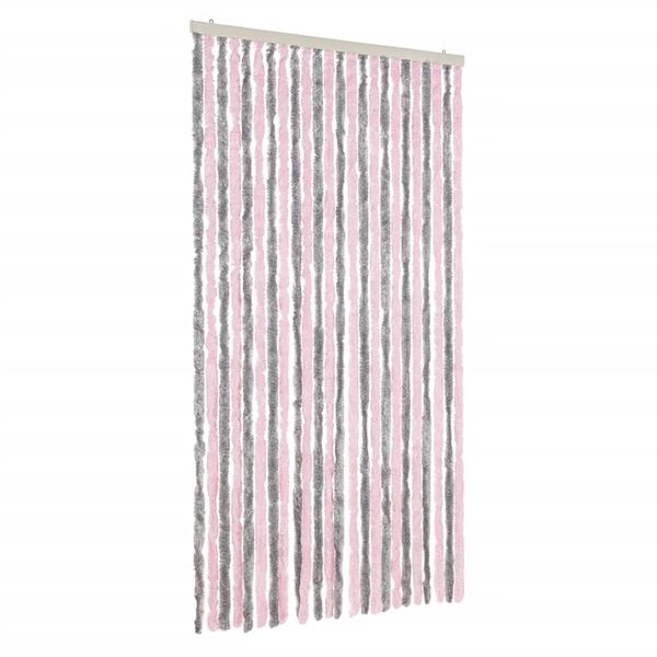 vidaXL Tenda Antimosche Grigio Argento e Rosa 100x220 cm in Ciniglia
