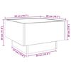 vidaXL Tavolino Salotto con LED Bianco 50x50x30 cm Legno Multistrato