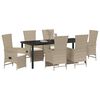 vidaXL Set da Pranzo per Giardino con cuscino 7 pcs Beige polyrattan