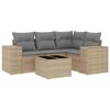vidaXL Set Divano da Giardino 5 pz con Cuscini Beige in Polyrattan