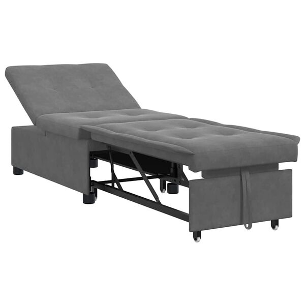 vidaXL Divano Letto Estraibile Grigio scuro 194 x 67 x 82 cm