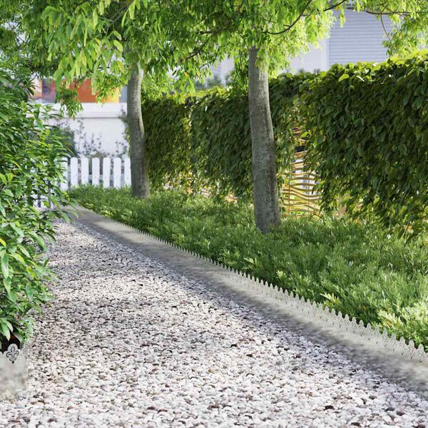 vidaXL Bordure per prato 10 pcs Argento 103 x 0,05 x 22 cm