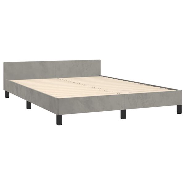 vidaXL Giroletto senza Materasso Grigio Chiaro 140x190 cm Velluto