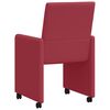 vidaXL Sedie da Pranzo con Ruote 2 pcs Rosso vino 57 x 66 x 94 cm