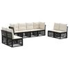 vidaXL Set Divano da Giardino 8 pcs Nero polyrattan
