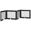 vidaXL Cancello per cani pieghevole con supporti 4 pz Rovere Nero