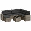 vidaXL Set Divano da Giardino 8 pz con Cuscini Grigio in Polyrattan