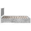 vidaXL Struttura del letto con testiera Grigio cemento 150 x 200 cm