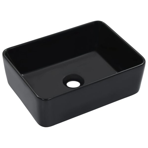 vidaXL Lavandino 40x30x13 cm in Ceramica Nero