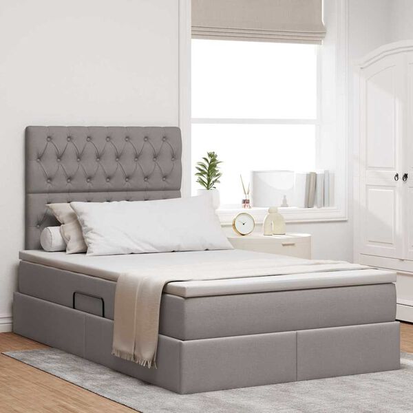 vidaXL Letto con contenitore e materasso Talpa 120 x 190 cm Tessuto