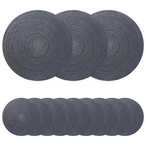 vidaXL Sottobicchieri in juta 12 pz Grigio scuro 100% Juta Tossa