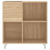 vidaXL Mobile Porta Dischi Rovere Sonoma 84,5x38x89 Legno Multistrato