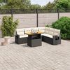 vidaXL Set Divani da Giardino con Cuscini 7pz Nero Polyrattan