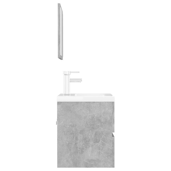 vidaXL Set Mobili da Bagno Grigio Cemento in Legno Multistrato