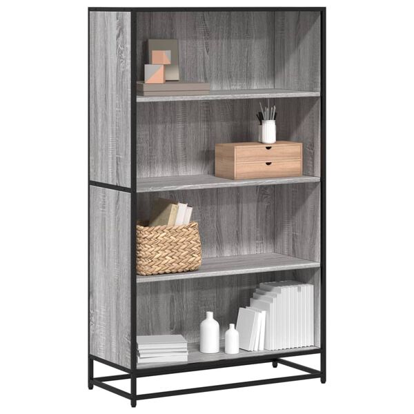 vidaXL Libreria Grigio Sonoma 80,5x35x139 cm in Truciolato