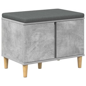 vidaXL Panca per ingresso con cuscino Grigio Cemento 60 x 38 x 46 cm